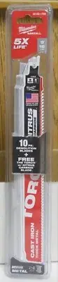 Milwaukee 48-00-1788 5X Life Sawzall 10 Medium Metal Plus 1 Cast Iron Blade