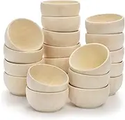ZENFUN 20 Pack Wooden Pinch Bowls, Mini Unfinished Bowls Set for Dipping Sauce, Condiment Bowls, Nuts, Candy, Fruits, Appetizer, and Snacks