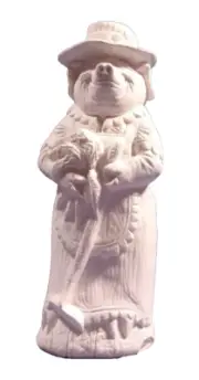 ++=Bisque L*64 -42.1952 Ceramic Ready to Paint Lady Gardener Pig Figurine