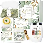[CAHOTO] Get Well Soon Present for Women, Self Care Present, Care Package Self Care Present for Women, Relaxing Spa Present Basket with Tumbler, Thinking of You Present for Mom Wife Sister Best Friend