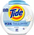 Tide PODS Free & Gentle Laundry Detergent Soap Pacs, 57 Count, Tide PODS Laundry