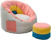 Bag Chair Sofa Bean Bag Cover（No Filler）- Big Comfy Chair for Bedroom Living Room - Bean Bag Lazy Chair for Adults with Pocket Armrests for Gaming, Reading,Pink-Small