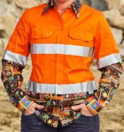 Trademutt Womens Workwear Cotton Shirt Size 12 High Vis Construction Brand New