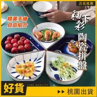 在飛比找蝦皮購物優惠-嚴選好貨 日式手繪拼盤餐具 彩盤 陶瓷餐具 湯盤 家用盤子 