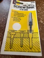 STANLEY Screw-Sink #04-703 3/4" x #8 3-In-One Drill & Countersink - NOS