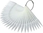 Baluue 50pcs Nail Practice Tips Palette Fan Shape Nail Plates for Art Display