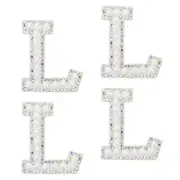 10Pcs Iron on Letters Patch,4.5cm Self Adhesive Letter Patches(White)