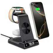leChivée Wireless Charger for Apple Devices, 3 in 1 Wireless Charging Black