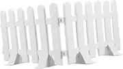 Kisangel 2pcs White Plastic Garden Fence:Flower Fence Christmas Tree Fence Vegetable Small Fence with 4 Base for Home Party Decor