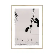 Black and White Bali Coastal Tranquility Framed Print