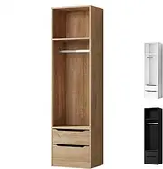 ALFORDSON Wardrobe Cabinet - Wood, Compact Design with 2 Drawers & Open Shelf, Wooden Closet for Bedroom & Living Room Clothing Organization & Storage, 50.5X 40x 185cm