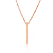 Personalised Solid Bar Pendant Necklace In Rose Gold