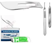 100EACH SCALPEL BLADES #22 + #10 HANDLE #3 + HANDLE #4 SUITABLE FOR DERMAPLANING