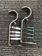 One pair of Heavy Duty curtain rod brackets -- fit 28mm diameter -- Brush Silver