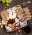 New Sealed Box Bamboo Charcuterie Cheese Board and Knife Set . Gift Set
