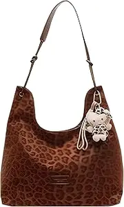 [YANPLS] Large Leopard Print Tote Bag for Women Animal Cheetah Hobo Shoulder Handbags, Brown, Large
