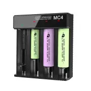 3.7V-4.2V LED Power Indicator TC/CC/CV 3Modes USB Rechargeable 4Slots Lithium Battery Charger 18650/26650/21700 Battery