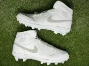 Nike Air Jordan 1 Mid TD Football Cleats White Grey Fog FJ6805-101 Size 14.5