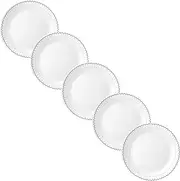 Pearl Metal CORELLE CP-1960 Corelle Plate, Outer Diameter 10.2 inches (26 cm), Break-Resistant, Lightweight, Caspian Lace, Platter, Set of 5