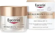 Eucerin Hyaluron Filler + Elasticity Anti-Aging Face Day Cream with Hyaluronic Acid & Collagen, UVA & UVB Sun Protection SPF 15, Plumps up Deep Wrinkles & Improves Elasticity, For All Skin Types, 50ml