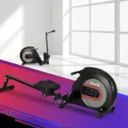 Elastic Rope Resistance Rowing Machine, Foldable Rower Home Gym Fitness Equipmen