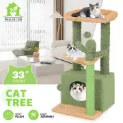 33.5" Cactus Cat Tree Tower Scratching Post Kitten Activity Center Bed Furniture