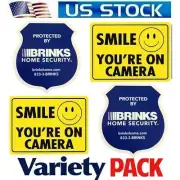 Home Window security Brinks Alarm system+Waterproof Camera Warning Sticker Signs