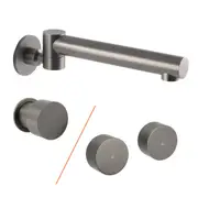 Gun Metal Round Swivel Bath Tub Spout Shower Faucet Outlet Filler Tap Watermark