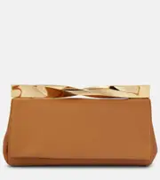 [Aquazzura] Aquazzura Twist leather clutch One Size beige