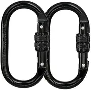 Heavy Duty Locking Climbing Carabiner Clip (Blue) CE Rated 25 kN 5600 LB Rugged Terrain Approved Industrial Strength Twist Lock Carabiners Clips for Rigging, Ropes, Hammocks, Camping