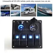 4 Gang Marine Boat Rocker Switch Panel Led Indicator Circuit Breake g Waterproof (for: Mitsubishi)
