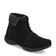 Women's Clarks, Roseville Lace Boot 26162162 Black BLEND