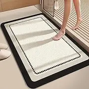 Bathroom Rug Mat, Rubber Non Slip Quick Dry Super Absorbent Bath Carpet, 50 x 80cm Washable Bathroom Floor Mats for Bathroom Floor, Tub, Sink and Shower Rug (Style C, 50x80cm)