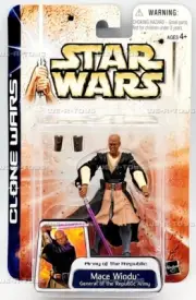 Star Wars Clone Wars General Mace Windu Action Figure 2003 Hasbro 84848