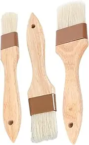 Baking Grilling Tool Set 3pcs Bristle Oil Brush BBQ Basting Brush Wood Handle Kitchen Supplies for Outdoor Cooking