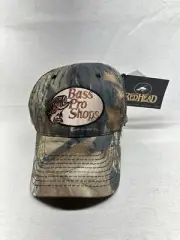 Bass Pro Red Head Hat Cap Mens Snapback Camo Outdoor Hunting Fishing