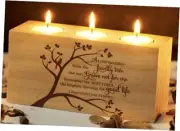 Sympathy Candle Holders - Handcrafted Wooden Keepsake with Poem - Condolence