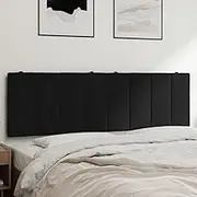 Hanko Black Velvet Queen Headboard Cushion, Wall Mounted Upholstered Pillow for Bed Frame, Adjustable Back Support