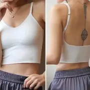 Plain Wireless Bra Top White - L