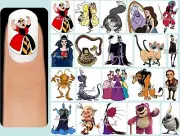 60x DISNEY VILLAINS Nail Art Decals + Free Gems Ursula Maleficent Lucifer Jafar