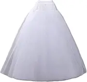 [MYKAGS] A-line Hoopless Petticoat Crinoline Underskirt Slips for Wedding Dress White