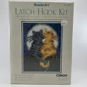 Wonderart Latch Hook Kit #4104 Caron MOONLIGHT MEOW New Sealed