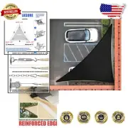 Custom Size Black Triangle Sun Shade Sail 11' x 11' x 15.6' with 3-