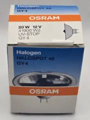 OSRAM Halogen Halospot 48 GY4 ALU 48mm 20W 12V 41900 W2 UV-STOP Light Bulb