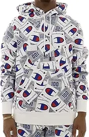 LIFE Men's Champion Super Fleece 2.0 Pullover Hood-JOCKTAG AOP, JOCK TAG SCATTER MAX WHITE, MEDIUM