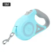 5m Retractable Dog Leash with Flashlight Safety Led Light,Anti-Slip Handle for Dogs,360 Degree Tangle-Free,One Button Brake Lock Color Blue
