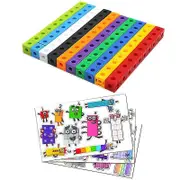 100pcs Mathematics Linking Cubes Numberblocks Interlocking Multilink Counting Blocks Set b