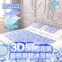 在飛比找ETMall東森購物網優惠-日本三貴SANKi 3D蜂巢網雪花紫固態凝膠冰涼墊1床