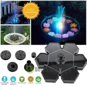 Outdoor Fountain LED Solar Floating Water Pump Garden Pond Pool Bird Bath Drinks