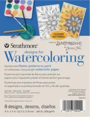 STRATHMORE® Watercoloring Pad 5x7" Preprinted Flower/Nature /Abstract Patterns
